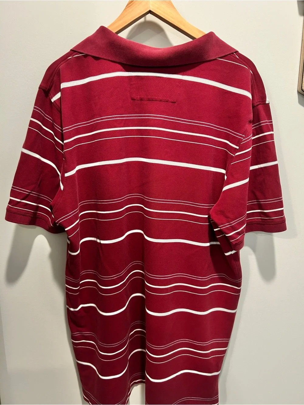 Banana Republic Men’s Tall XXL Burgundy Striped Polo Shirt Elephant Logo